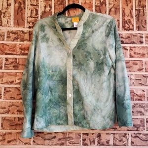 Ruby Rd. Light Green Button Down Top Shirt 12